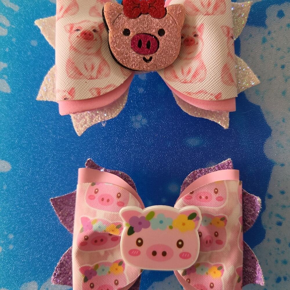 Custom Pig Bows Hair bows